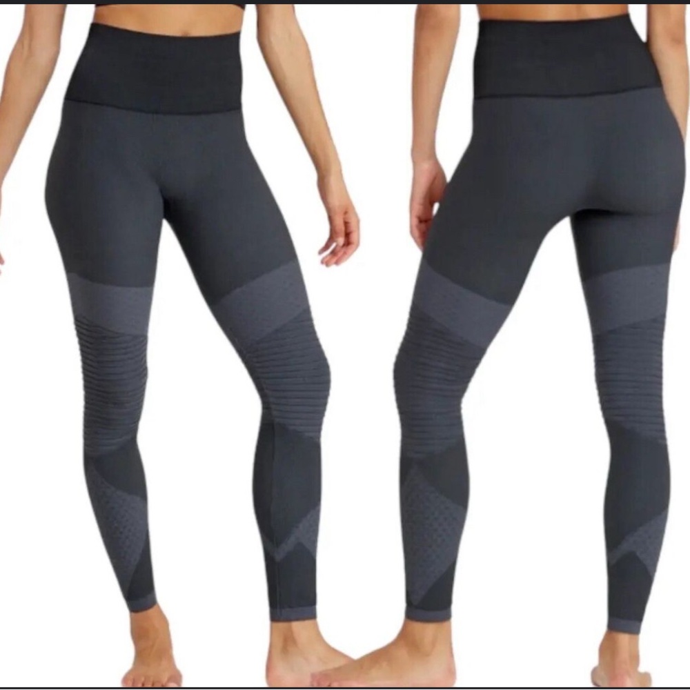 SPANX Black and Gray High-Waisted Leggings